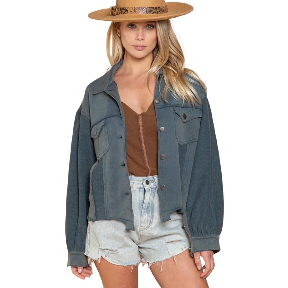 POL Clothing French Terry Jacket with Unique and Fun Vibe!